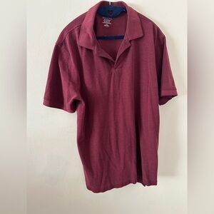 Merona Mens Burgundy Short Sleeve Polo Shirt size L GUC
